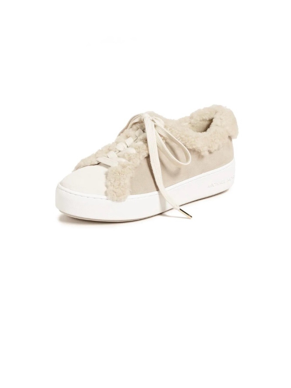 MICHAEL Michael Kors Beige Shearling-Trim Low-Top Sneaker